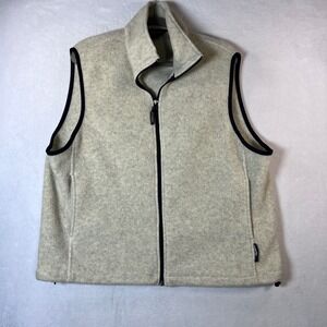 Woolrich Polartec Sherpa Fleece Vest Mens Oatmeal Gray Full Zip Outdoor Layering